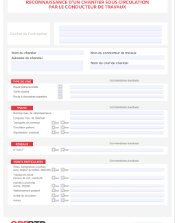 Repérage des points particuliers d'un chantier sous circulation
