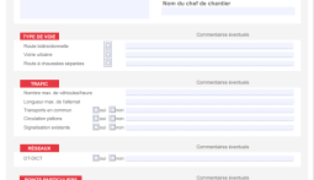 Repérage des points particuliers d'un chantier sous circulation