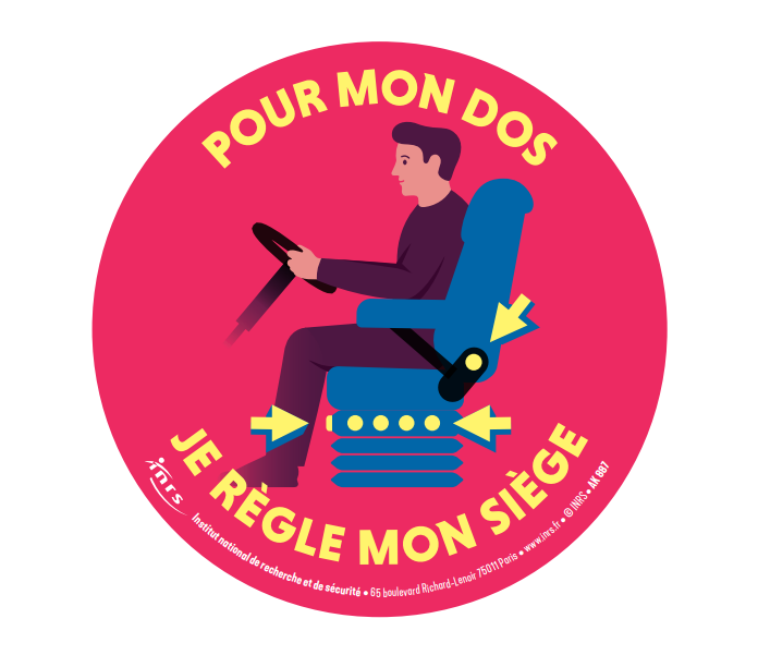 autocollant pour mon dos je regle mon siege INRS A887